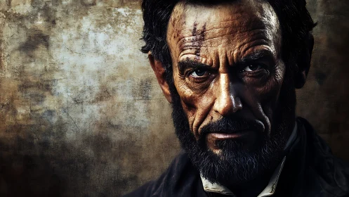 Storm-carved gaze of a battle-hardened bearded stranger.