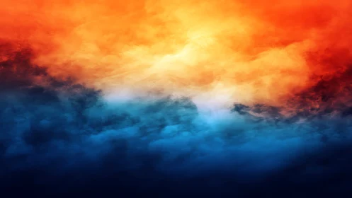 Bilateral color gradient cloud field forms layered atmosphere