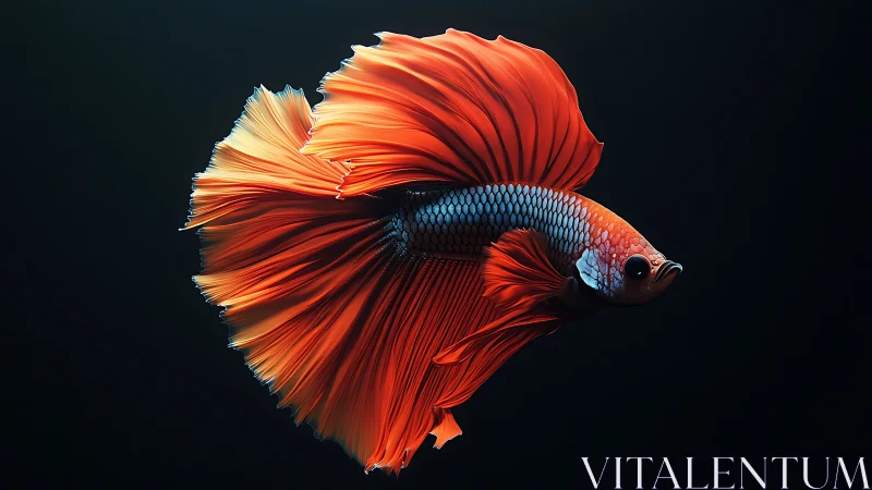 Digital rendering shows isolated betta fish with fins extended