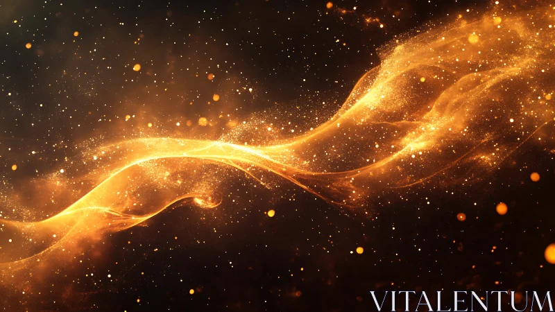 Golden Energy Wave with Particle Effects.