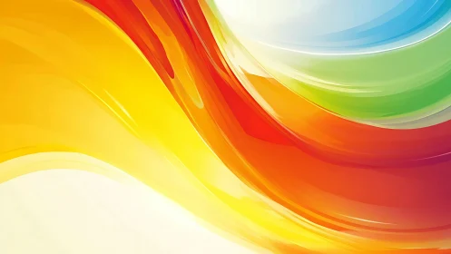 Curved multicolor gradients form overlapping translucent bands