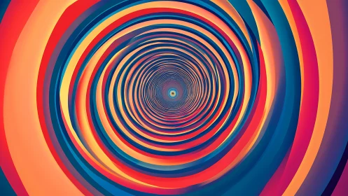 Concentric colored rings form a deep radial tunnel vortex