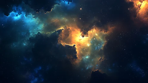 Nebula heart glows like a burning doorway in quiet space