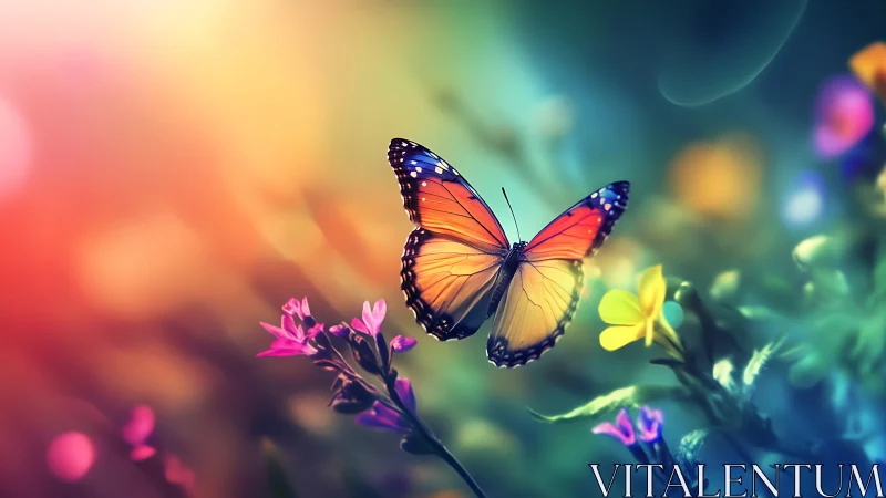 High-saturation butterfly macro with shallow depth and bokeh field