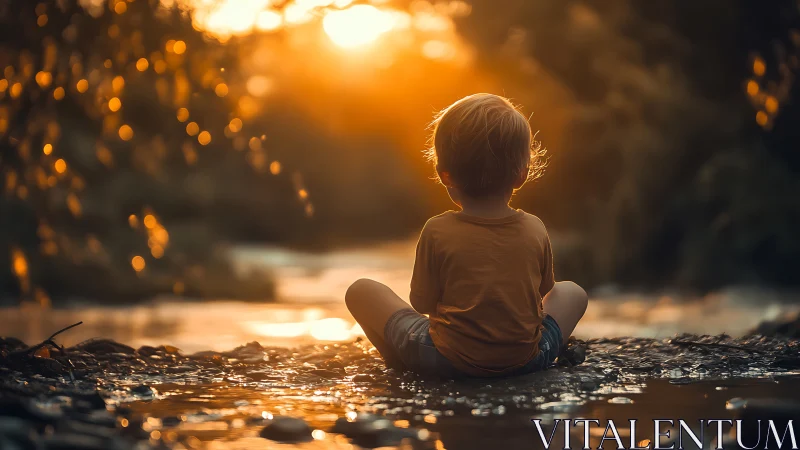 Childhood Wonder at Golden Hour.