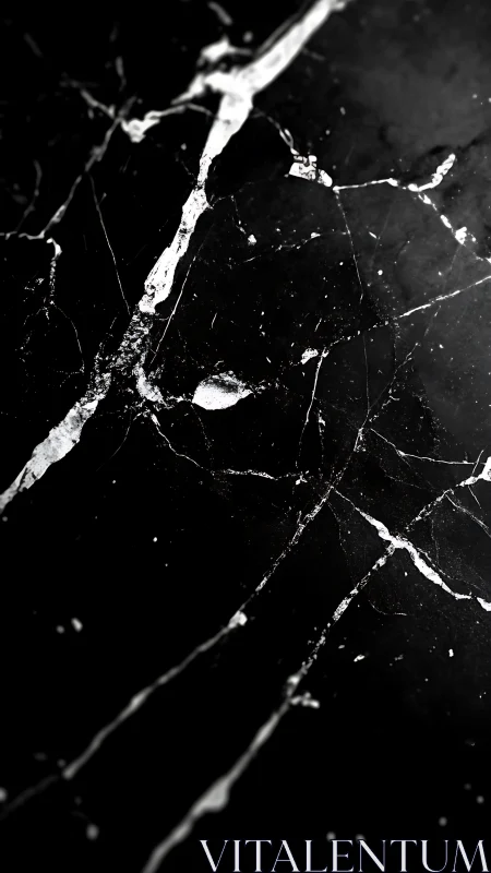 Noir marble riftlines whispering through cosmic black stone.