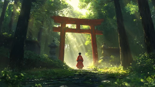 Woman stands under transparent umbrella in neon city rain