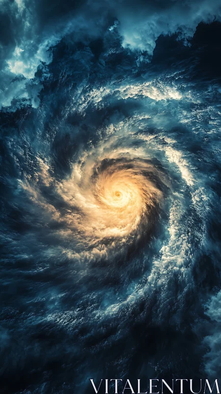 Radial cloud vortex forms luminous cyclone eye with high contrast