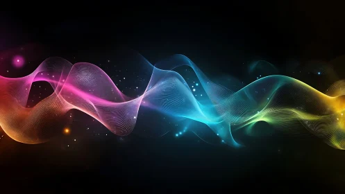 Spectrum gradient waveforms form luminous flowing data ribbons