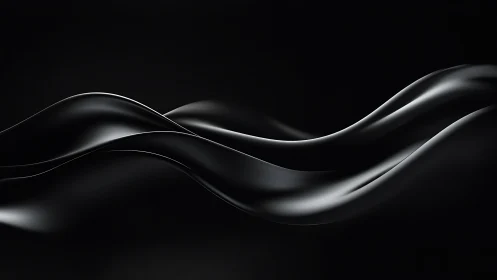 Sculpted black waves flowing across deep shadowed void.