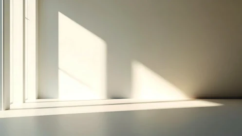 Sunlight from a side window casts geometric shadows indoors