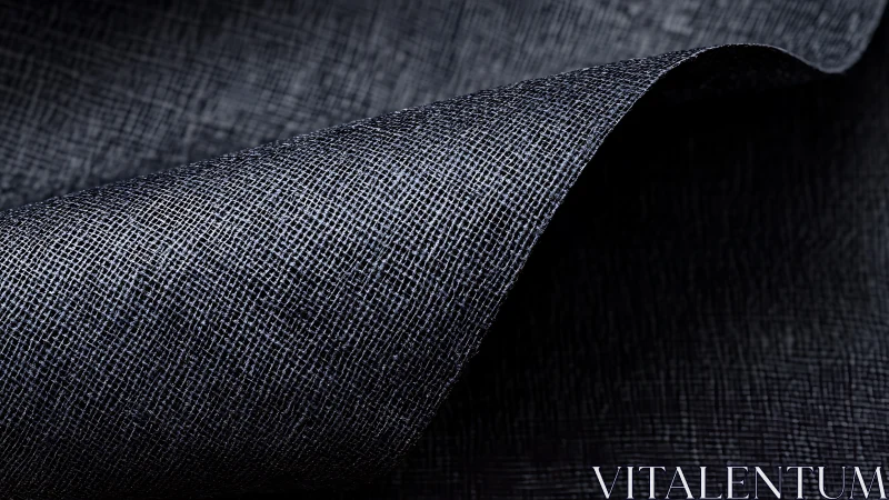 Dark woven textile macro shows fine crosshatched texture.
