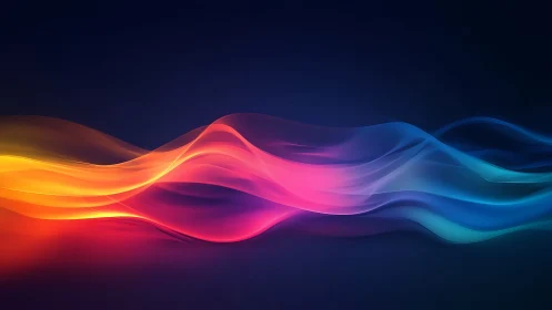Colorful light waves flow across a deep midnight gradient.
