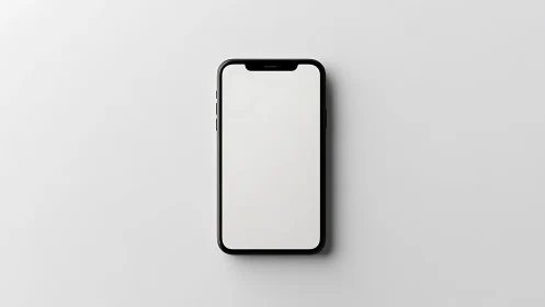 Mobile device mockup with neutral display screen composition
