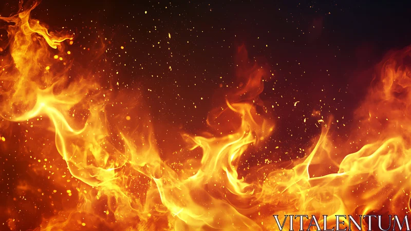 Intense flames with dynamic motion and particulates