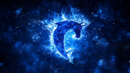 Luminescent Taurus emblem carved from explosive cosmic plasma