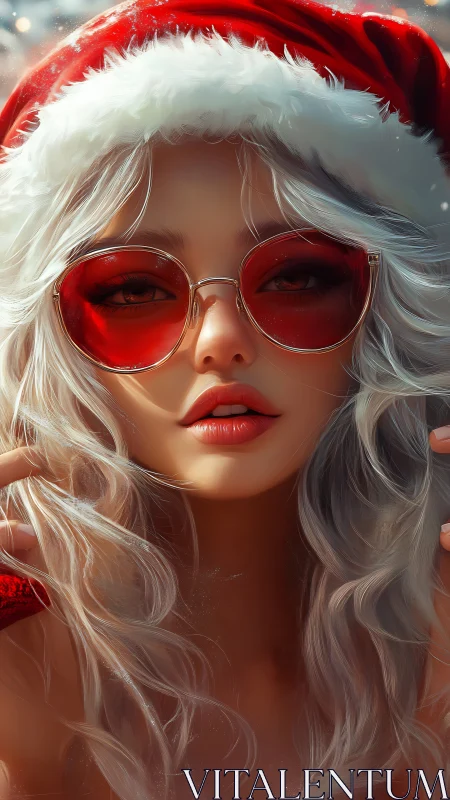 Chromatic holiday portrait with spectral red optics.