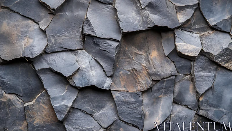 Natural Slate Stone Wall Texture with Irregular Geometric Pattern.