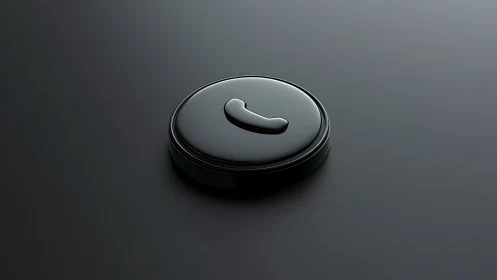Minimalist Black Curved Button 3D Render Design.