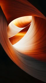 Layered sandstone curves with central light opening. Period.