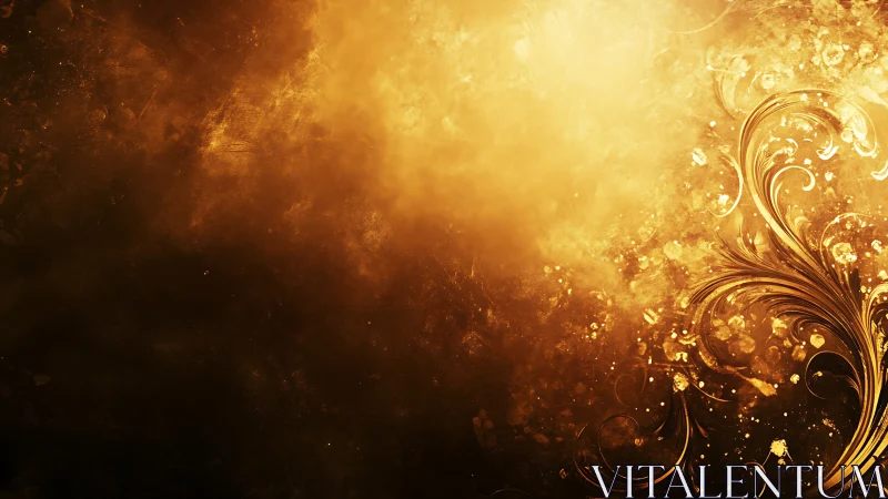 Golden light and swirling floral accents glow in harmony.
