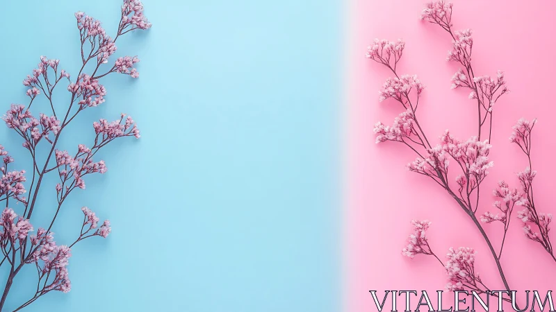 Delicate Blooms Dance Between Pastel Dreams in Dreamy Color Split