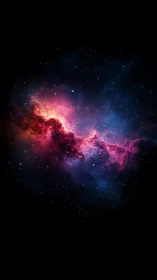 Cosmic cotton candy cloud drifting through starry night.