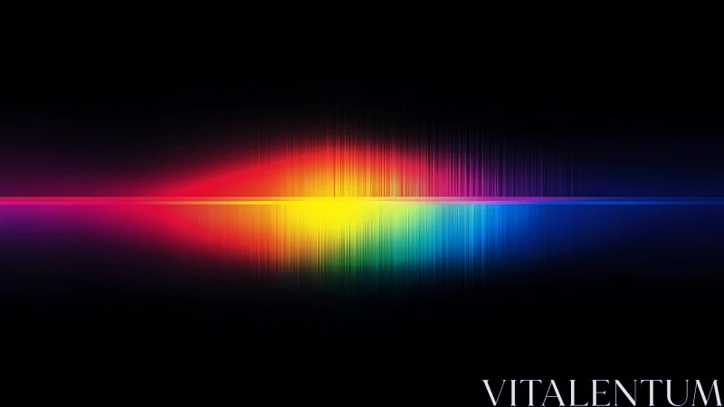 Symmetric neon light spectrum forms abstract audio waveform