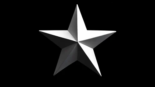 Sharp-edged silver star pierced by deep cosmic blackness.