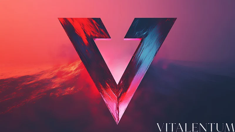 Angular V-shaped prism with brushed reflective surface gradients