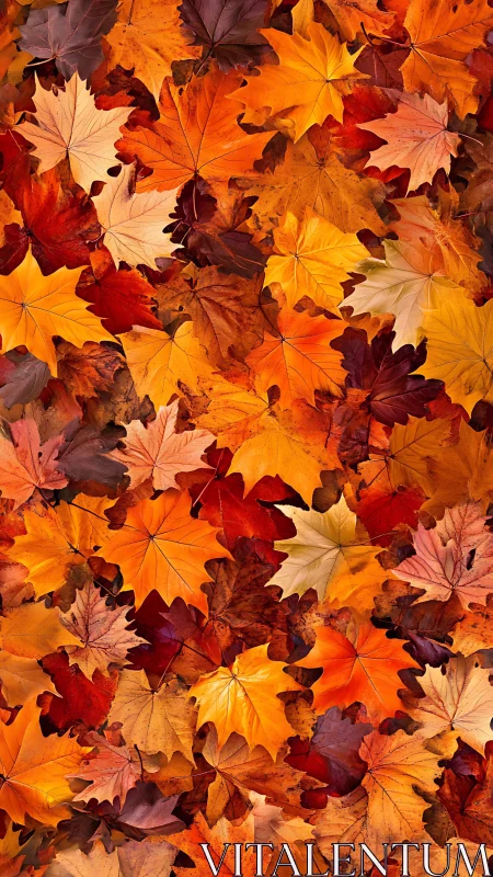 Overlapping autumn maple leaves in dense, warm carpet.