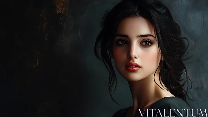 Soft-lit digital portrait captures a pensive young woman