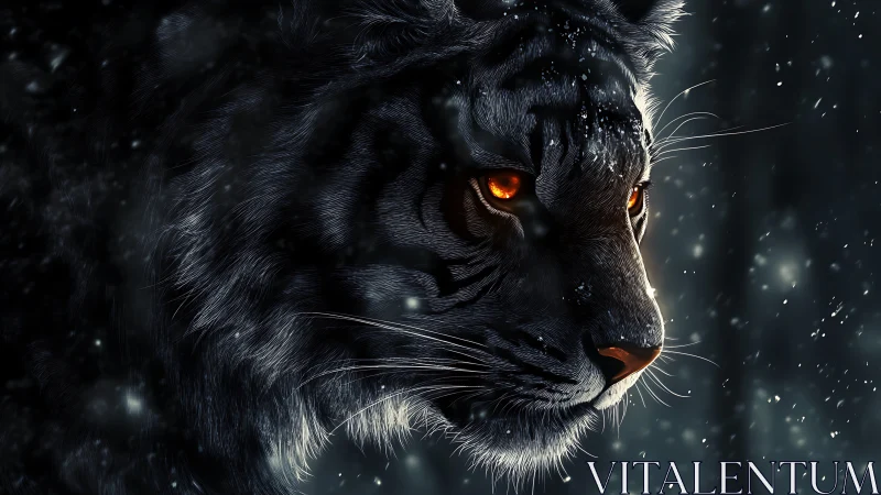 Tiger profile in low light conditions is rendered in detail