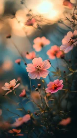 Gossamer Petals Bask in Golden Hour's Tender Embrace.