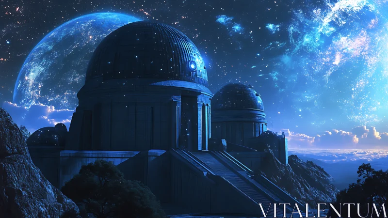 Starborne observatory temples under twin cosmic oceans.