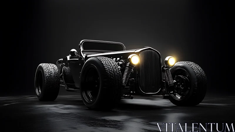 Midnight hot rod prowls the studio floor like chrome thunder