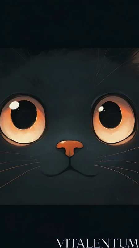 A Black Cat's Captivating Gaze Draws You In With Warmth.