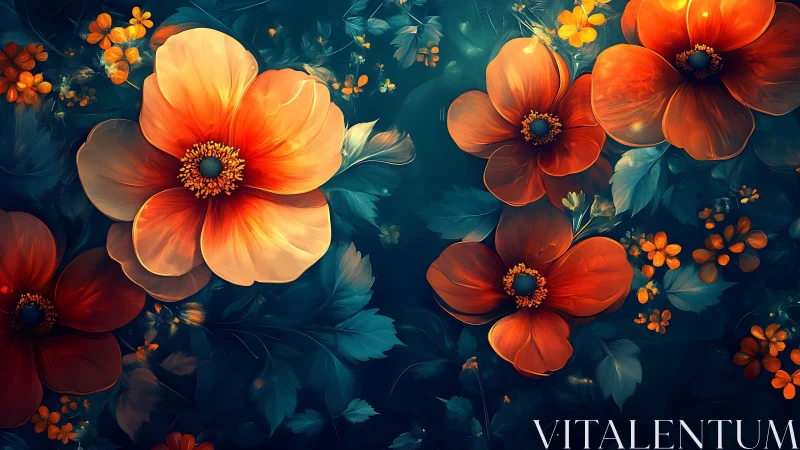 Radiant Flowers Dancing in Warm and Cool Tones.