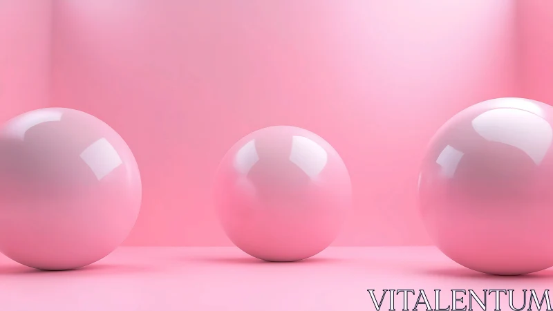 Glossy pink spheres align in minimal studio light.