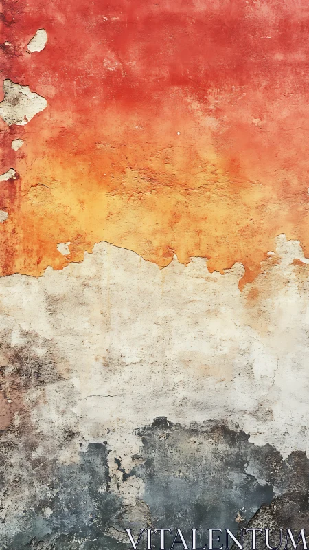 Weathered wall glows like a gentle sunset sky in layers