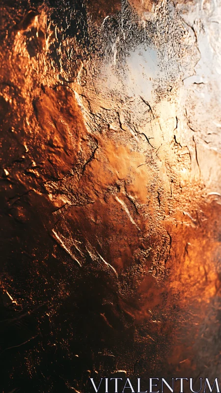 Textured metallic surface with warm orange highlights shown clearly.