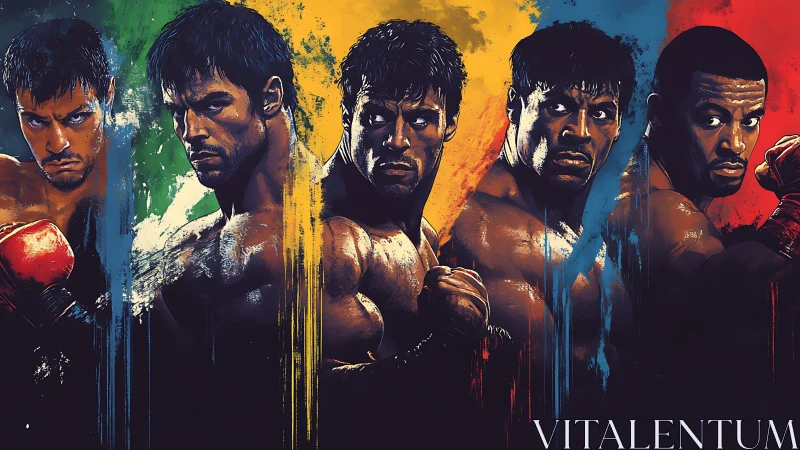 Five Warriors Dance Through Chromatic Passion, Fists Ready