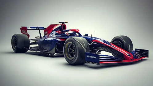 Futuristic Formula race car rendered in high-gloss 3D detailing