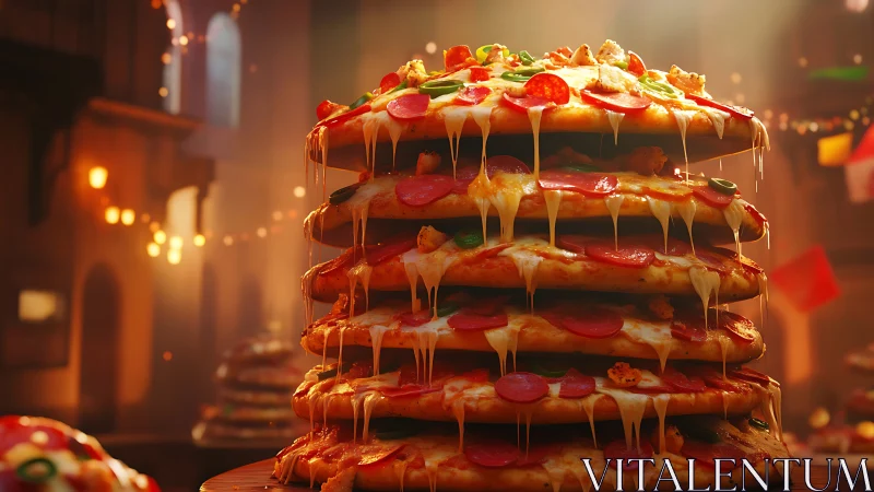 The Great Cheese Cascade: A Pizza Tower Defying Gravity.