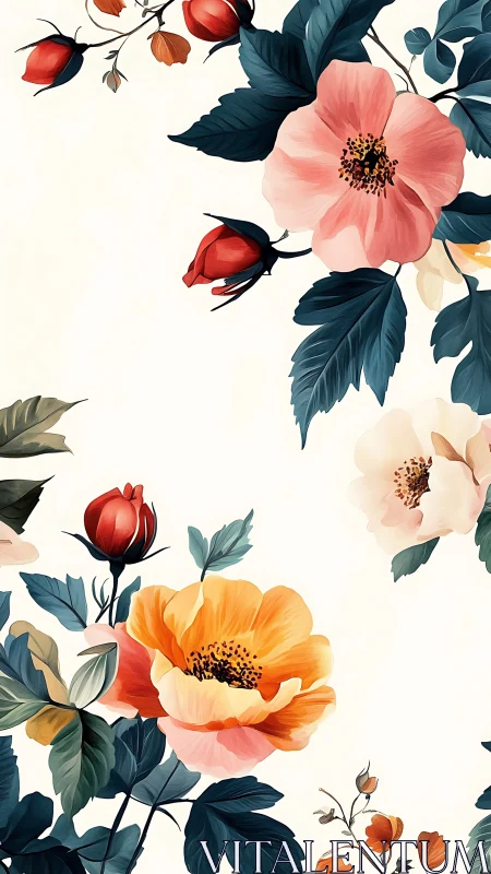 Blooms in Coral & Teal: A Watercolor Romance.