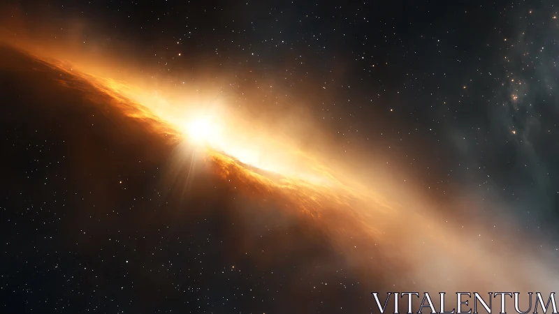 Stellar accretion disk blazes with radiant cosmic light.