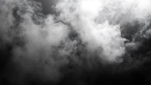 Volumetric white smoke plumes in high contrast black void