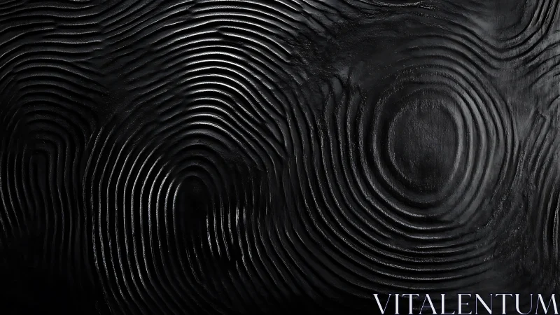 Specular black surface with concentric tactile ridge topology.