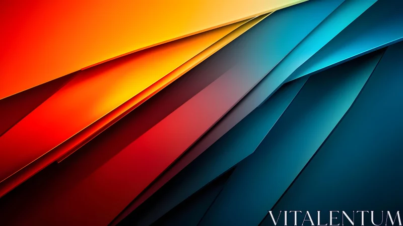 Abstract geometric background with layered vibrant colors and sharp lines.