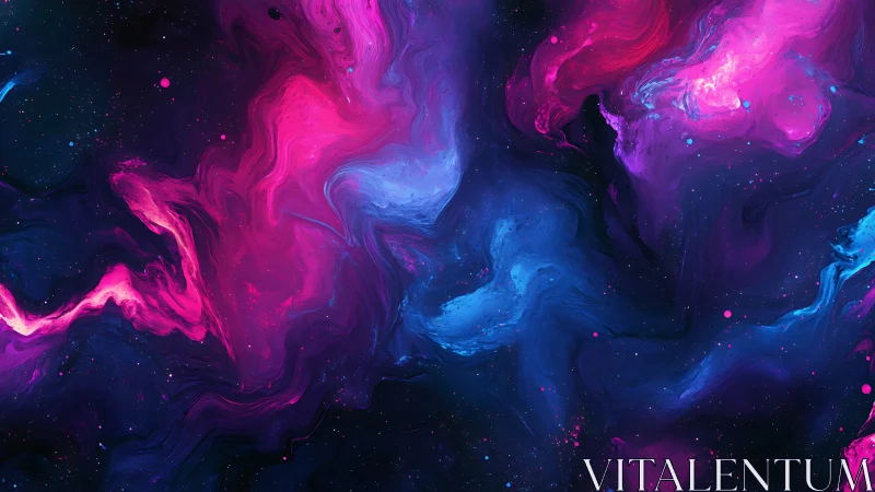 Swirling pink and blue nebula invites a dreamy cosmic escape